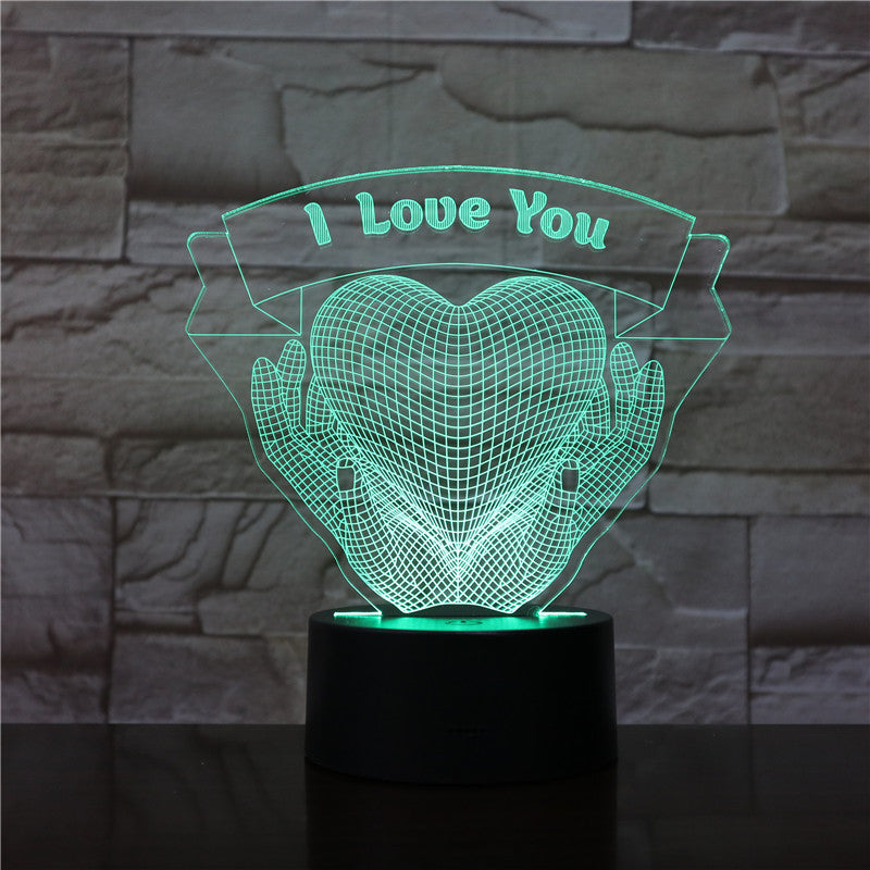 Valentines Day Gift Hands Holding Love 3D Night Light - PixliFi