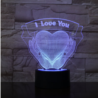 Valentines Day Gift Hands Holding Love 3D Night Light - PixliFi