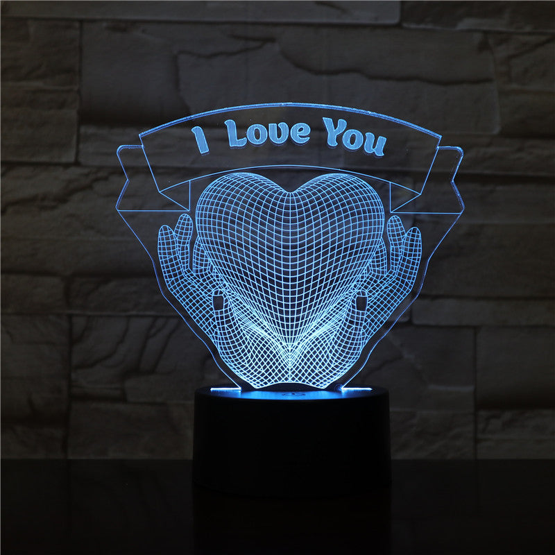 Valentines Day Gift Hands Holding Love 3D Night Light - PixliFi