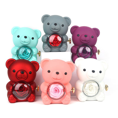 Bear Gift Box Rose Jewelry Box