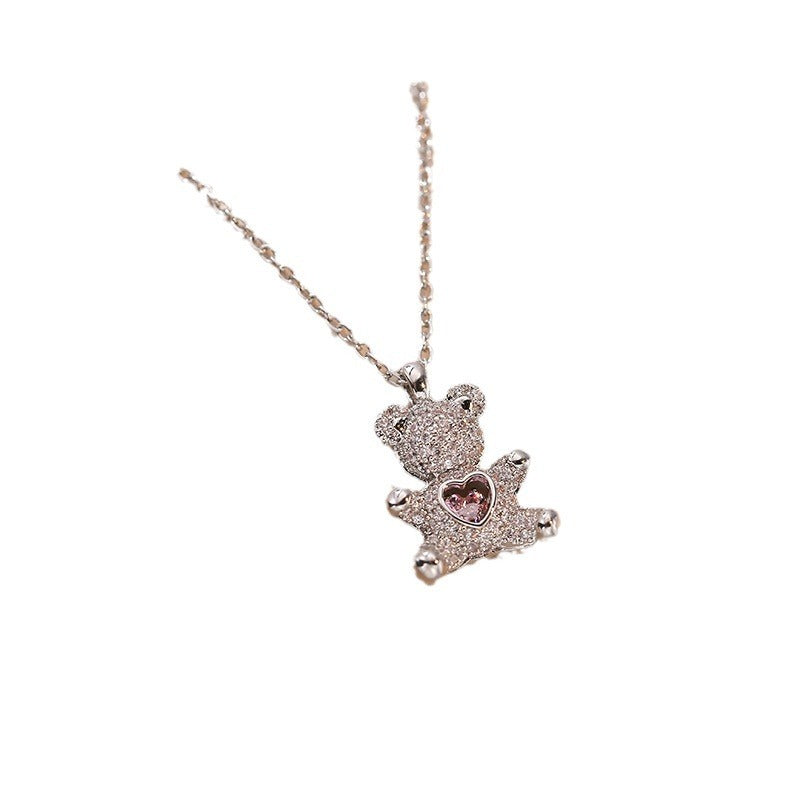 Bear Necklace Love Heart - PixliFi