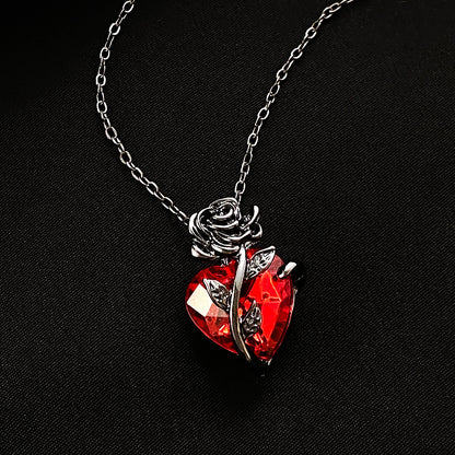 Rose Heart Necklace Pendant - PixliFi