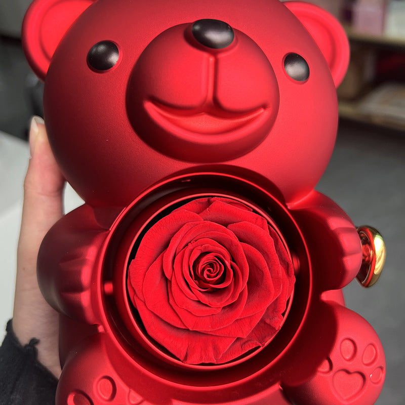 Bear Gift Box Rose Jewelry Box