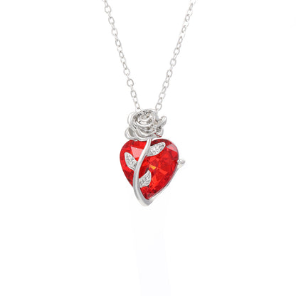 Rose Heart Necklace Pendant - PixliFi