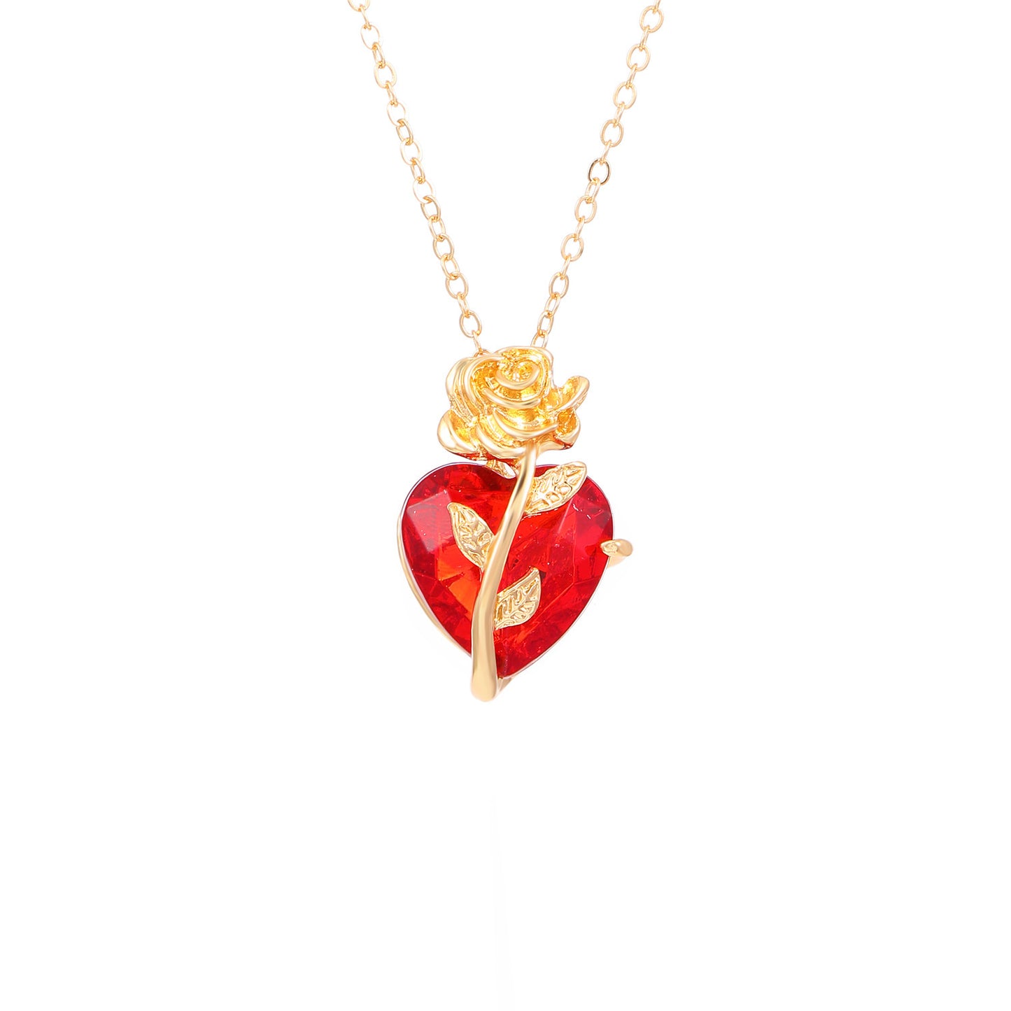 Rose Heart Necklace Pendant - PixliFi